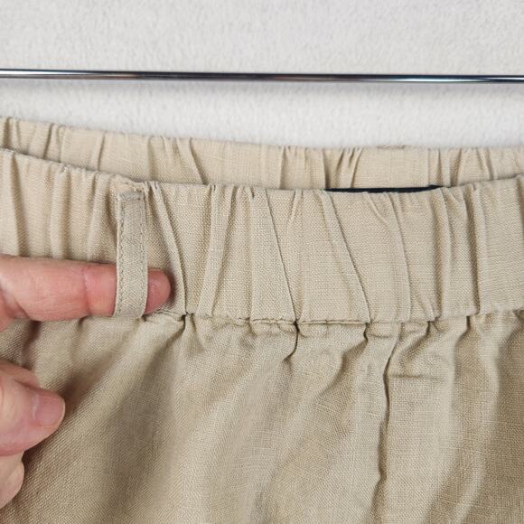 Quince 100% European Linen Pants Women’s SZ XL Beige Cropped Pockets - Picture 6 of 12